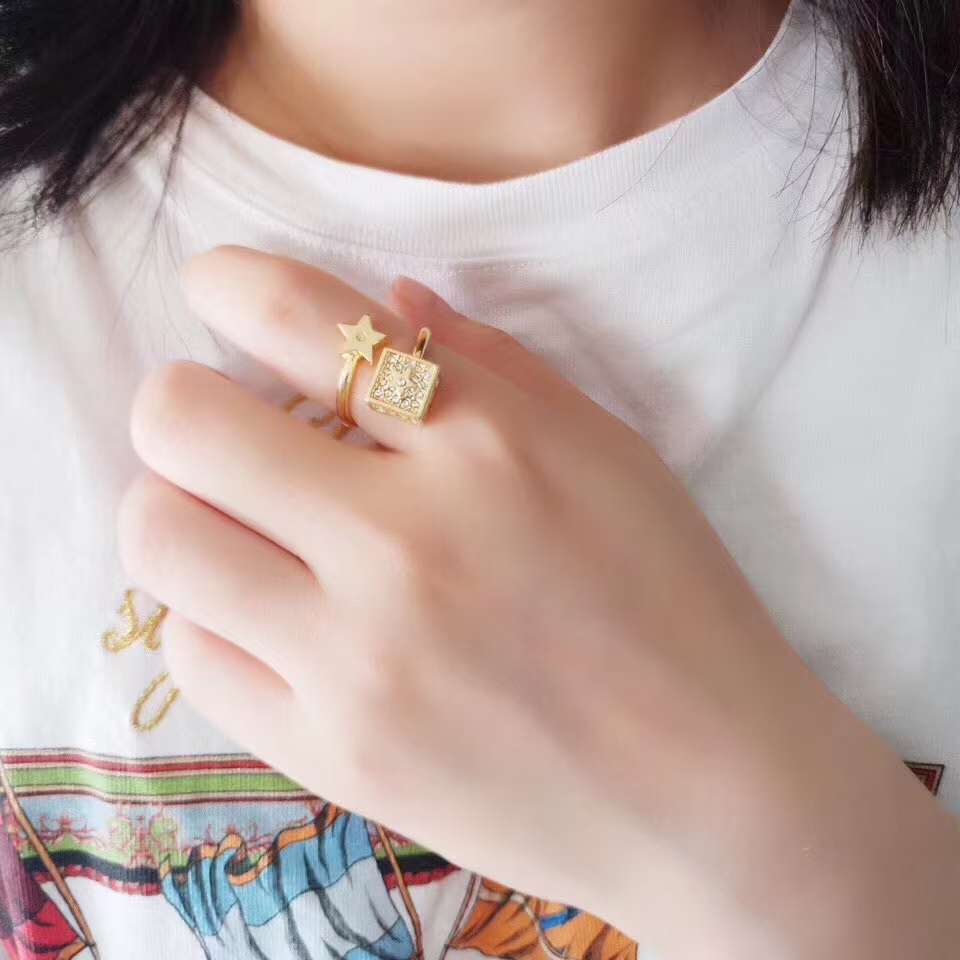 Dior Cube and Star Open Ring - Best Replica Jewelry™