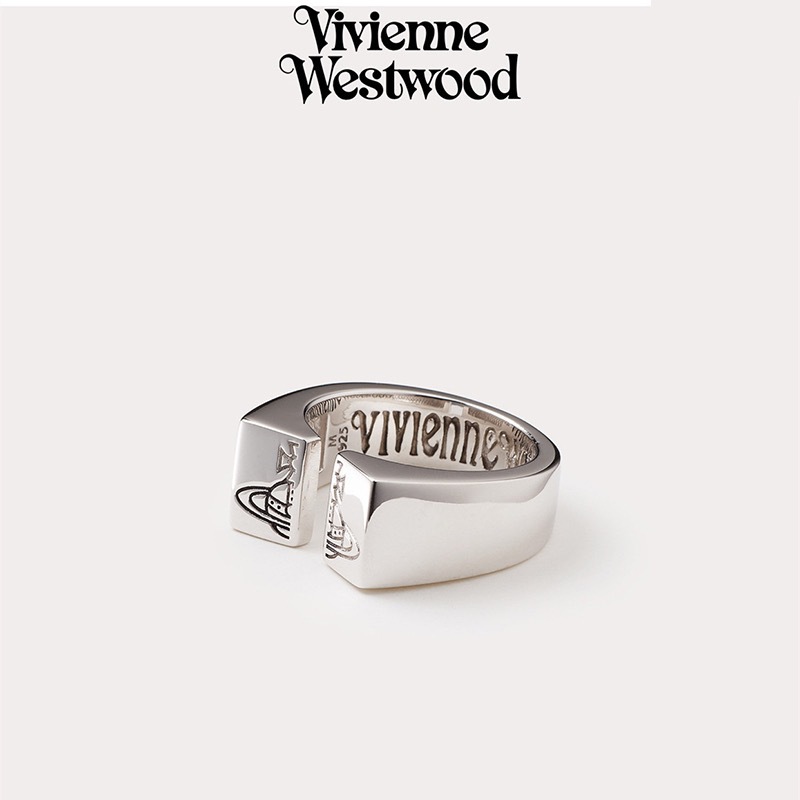 Vivienne Westwood Punk Unisex Style Wide Band Stamped Saturn Couple Ring - Best Replica Jewelry™