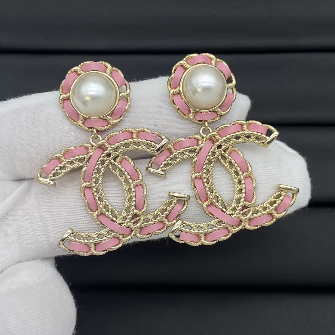Chanel Leather Woven Big Double C Earrings - Best Replica Jewelry™