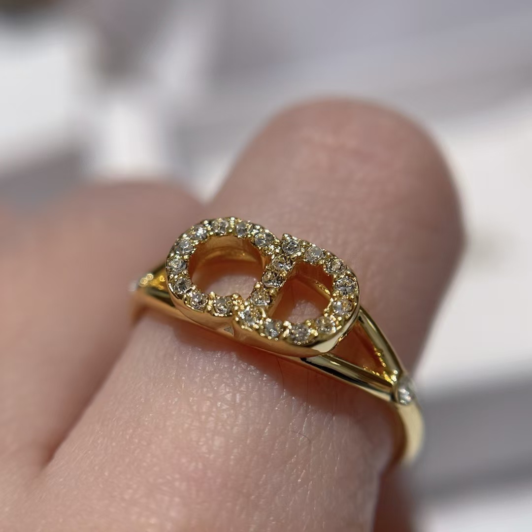 Dior CD Paved Diamond Ring - Best Replica Jewelry™