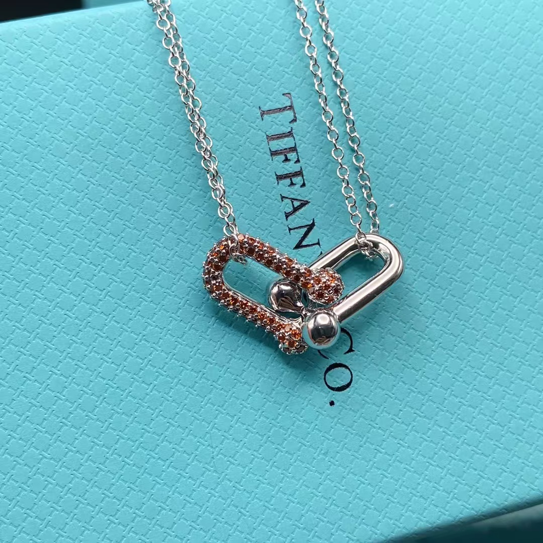 Tiffany Large Double Link Pendant Necklace - Best Replica Jewelry™