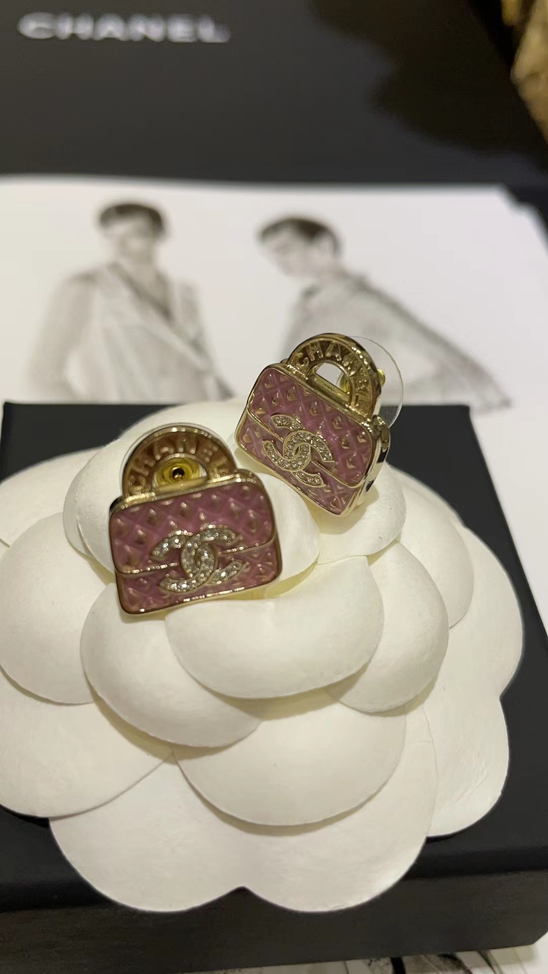 Chanel Pink Bag Earrings - Best Replica Jewelry™