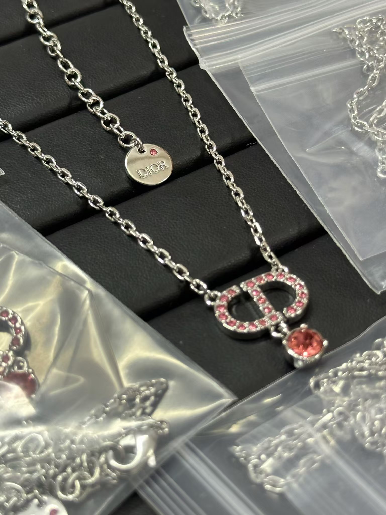 Dior CD Pendant Diamond Drop Necklace - Best Replica Jewelry™