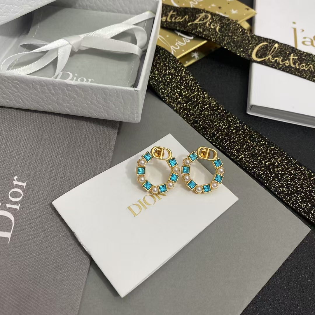 Dior Color Gem Rhinestone Earrings - Best Replica Jewelry™