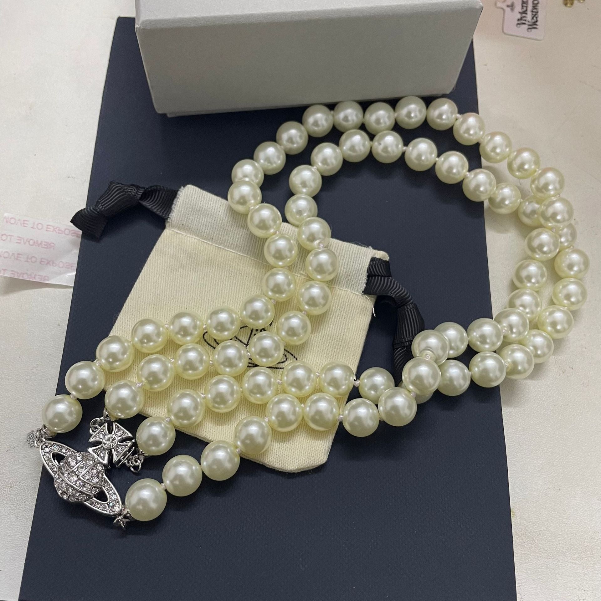 Vivienne Westwood 2 Row Pearl Necklace - Best Replica Jewelry™