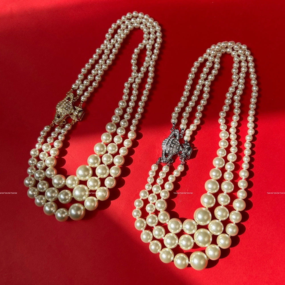 Vivienne Westwood Triple Pearl Necklace - Best Replica Jewelry™