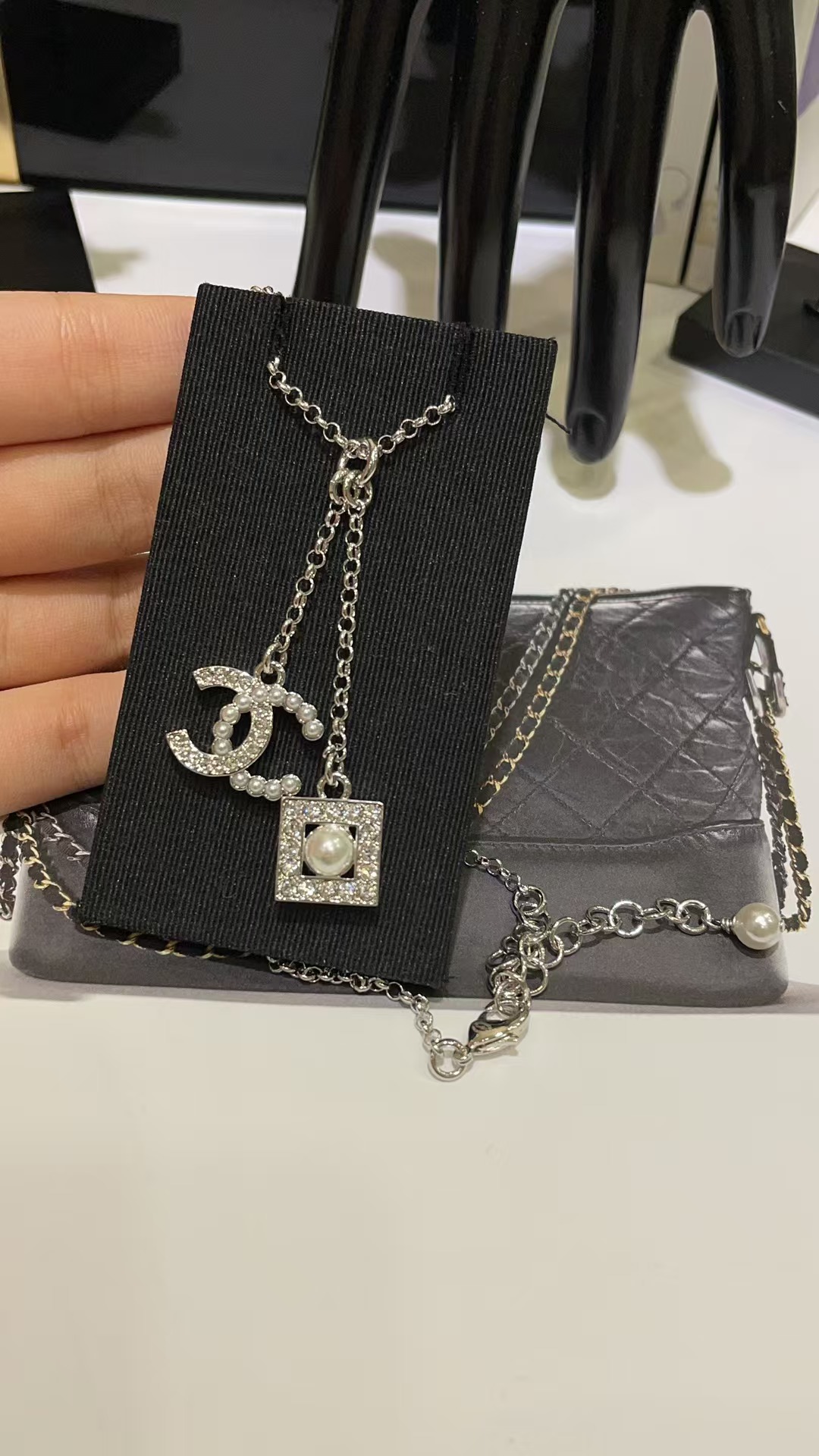 Chanel Two Pendants Drop Y Necklace - Best Replica Jewelry™