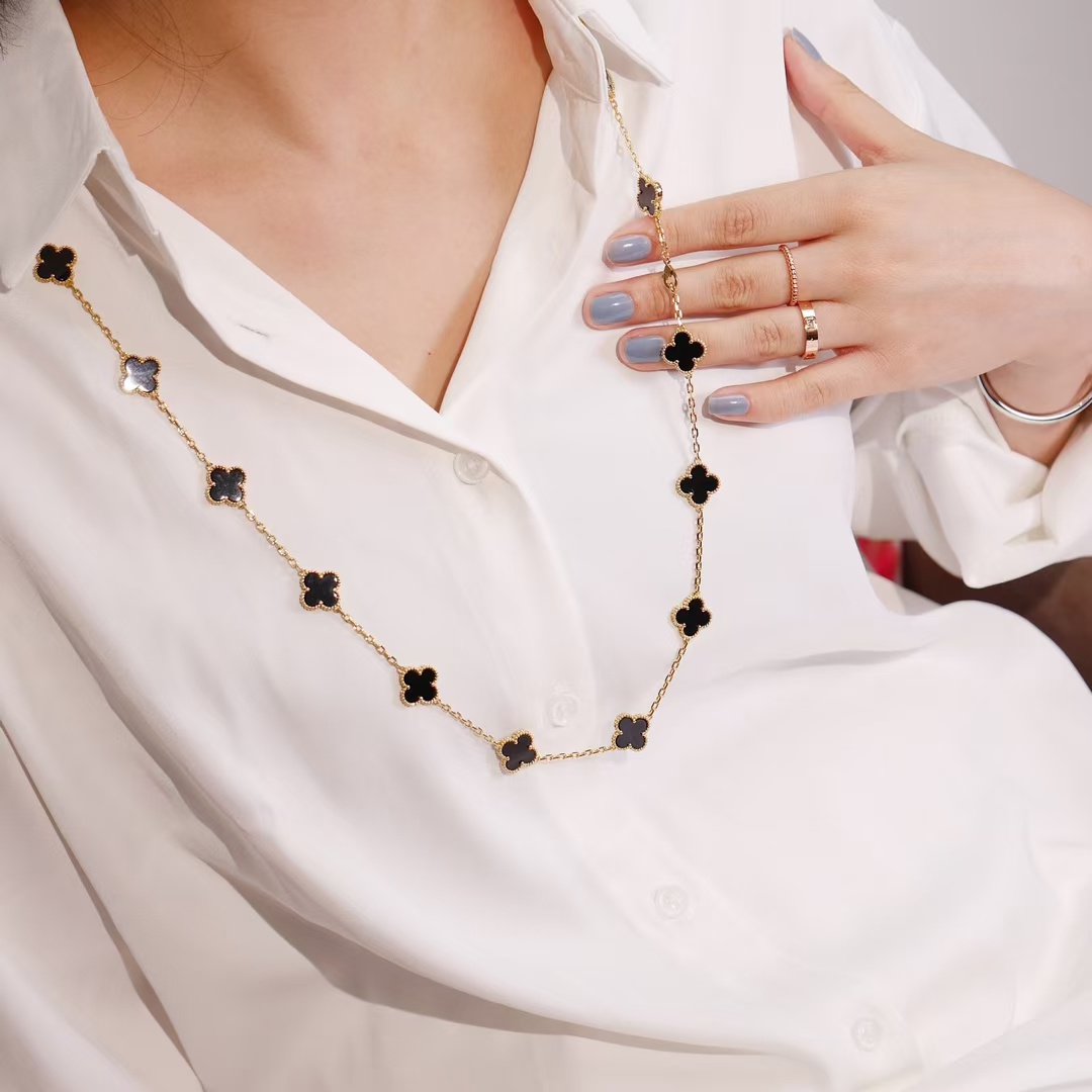 VCA Vintage Alhambra Long Necklace, 20 Motifs - Best Replica Jewelry™