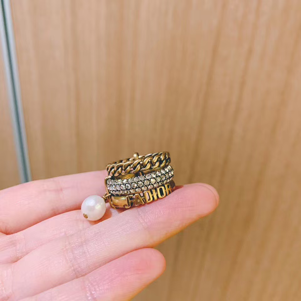 JADIOR 3 Layers Pearl Dangle Ring - Best Replica Jewelry™