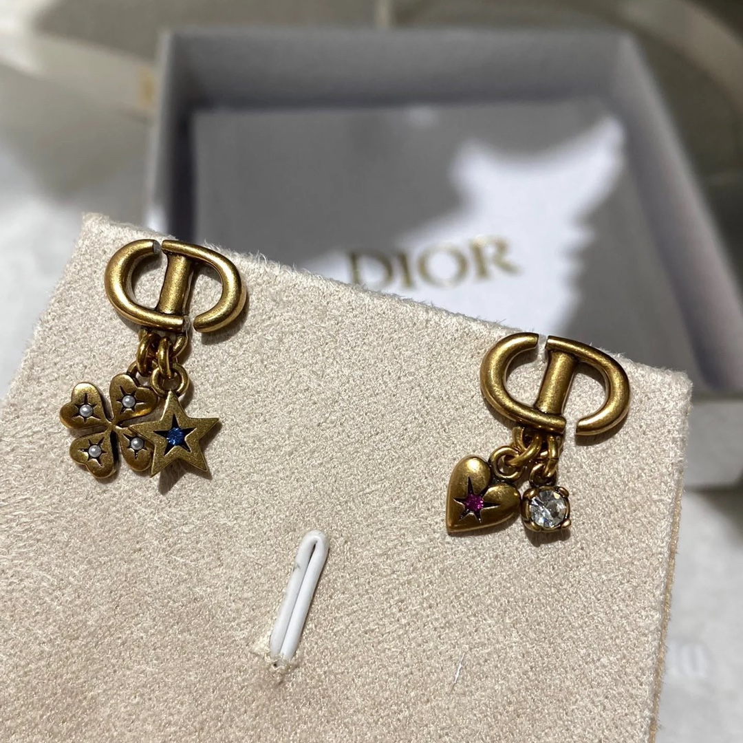 Dior Vintage Asymmetric Clover Star Heart Earrings - Best Replica Jewelry™