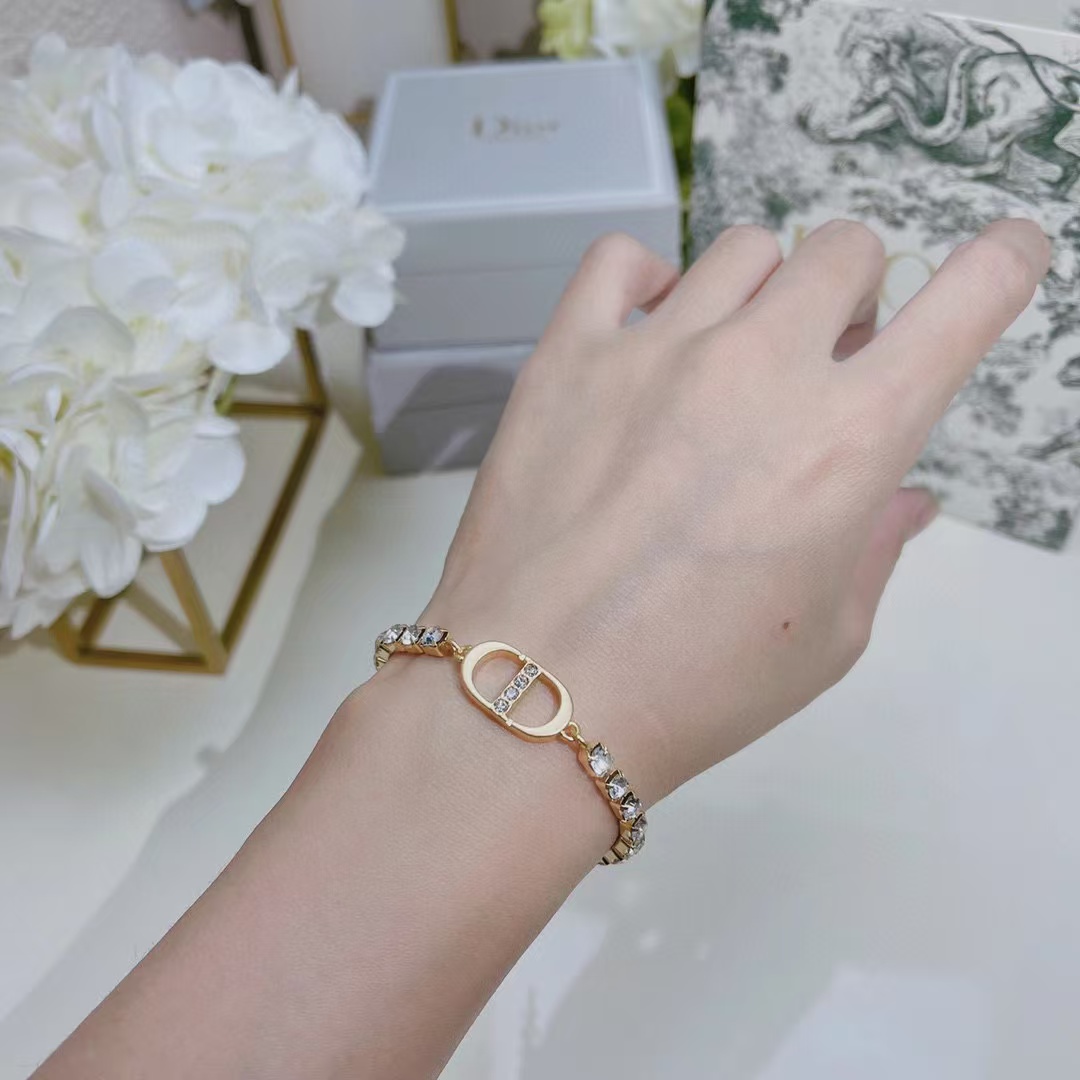 Dior Rhinestone CD Bracelet - Best Replica Jewelry™