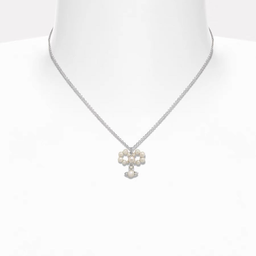 Vivienne Westwood Pearl Planet Pendant Necklace - Best Replica Jewelry™