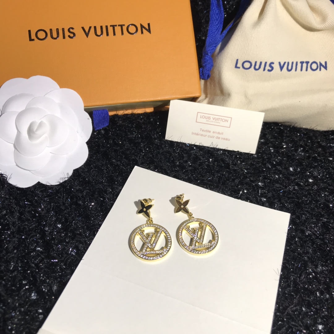 Louis Vuitton Letter Round Dangle Earrings - Best Replica Jewelry™