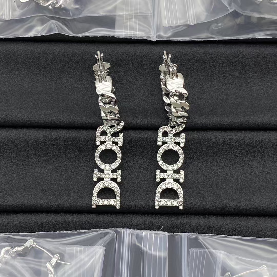Dior Dangle Hoop Chain Earrings - Best Replica Jewelry™