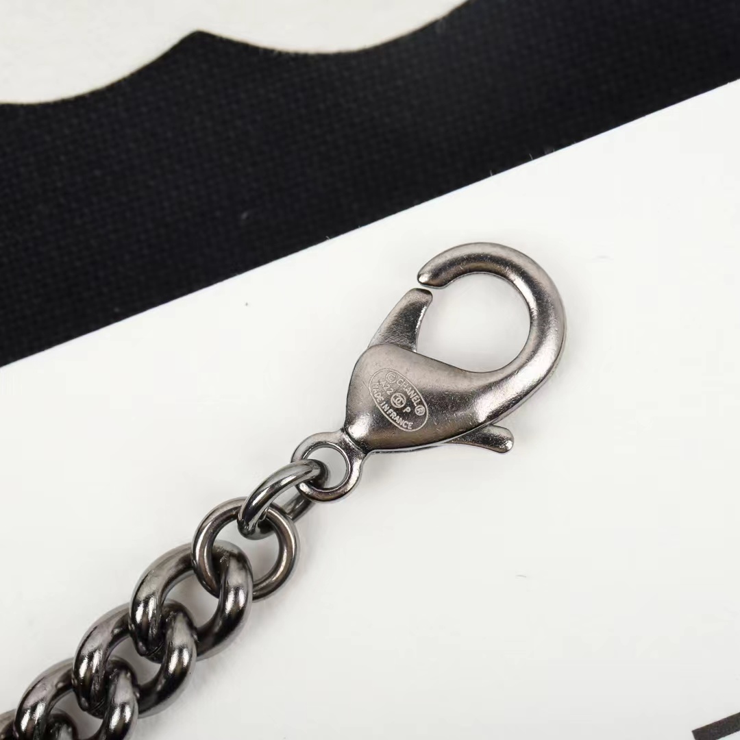 Chanel Black Cuban Chain Choker Necklace - Best Replica Jewelry™