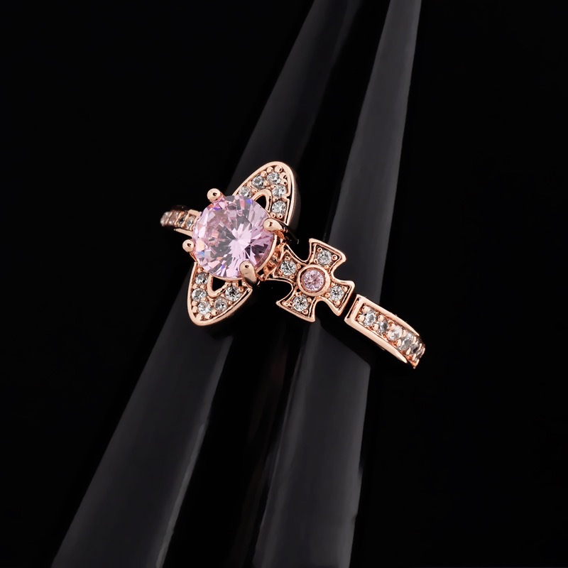 Vivienne Westwood Multi Color Diamond Saturn Ring - Best Replica Jewelry™