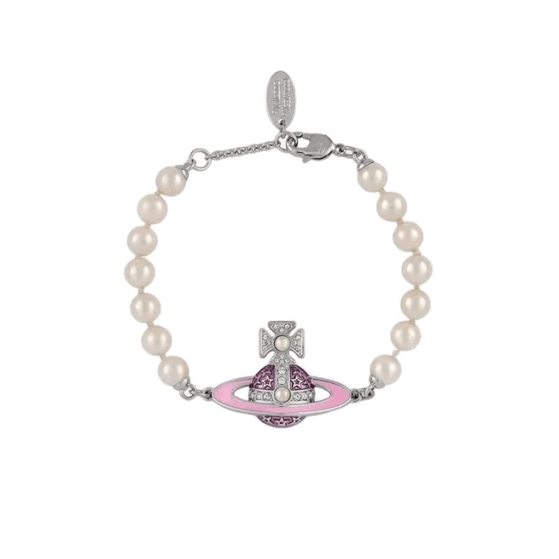 Vivienne Westwood Enamel Diamond Saturn Bracelet - Best Replica Jewelry™