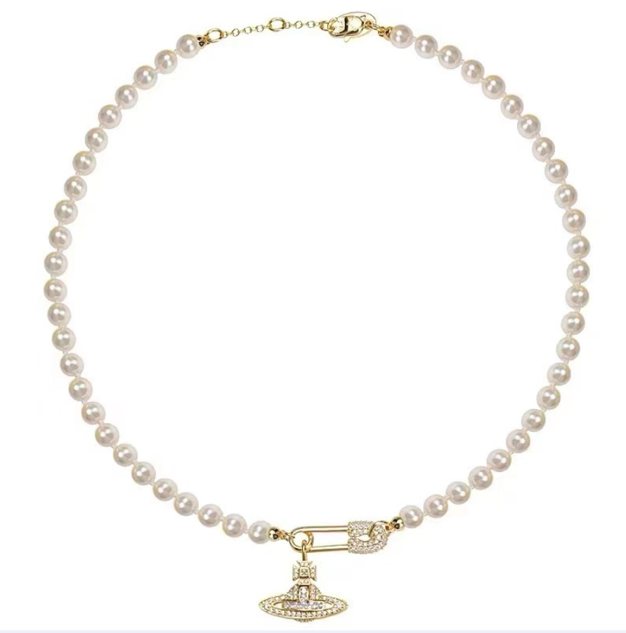 Vivienne Westwood Saturn Pearl Necklace - Best Replica Jewelry™