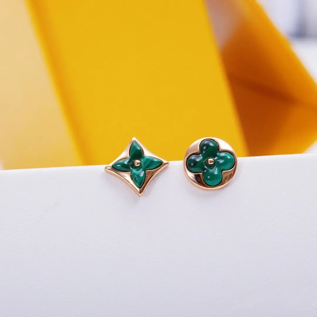 Louis Vuitton Asymmetrical Rose Gold Stud Earrings - Best Replica Jewelry™