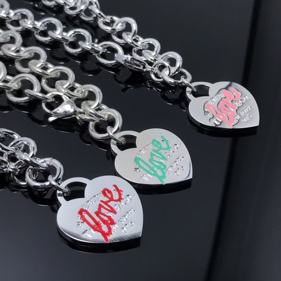 Tiffany Heart Tag Charm Chain Bracelet - Best Replica Jewelry™