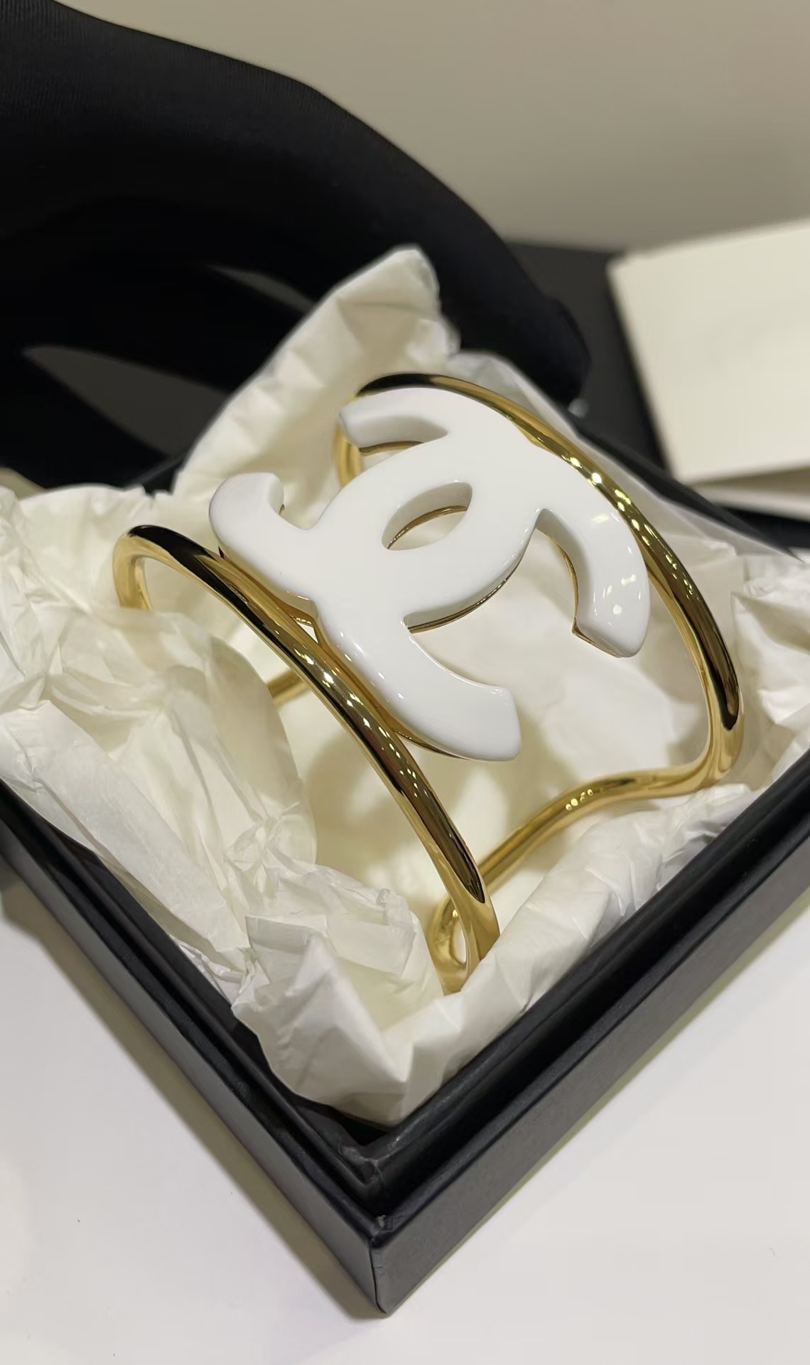 Chanel Open Cuff Funky Exaggerated Geometric Bangle Bracelet - Best Replica Jewelry™