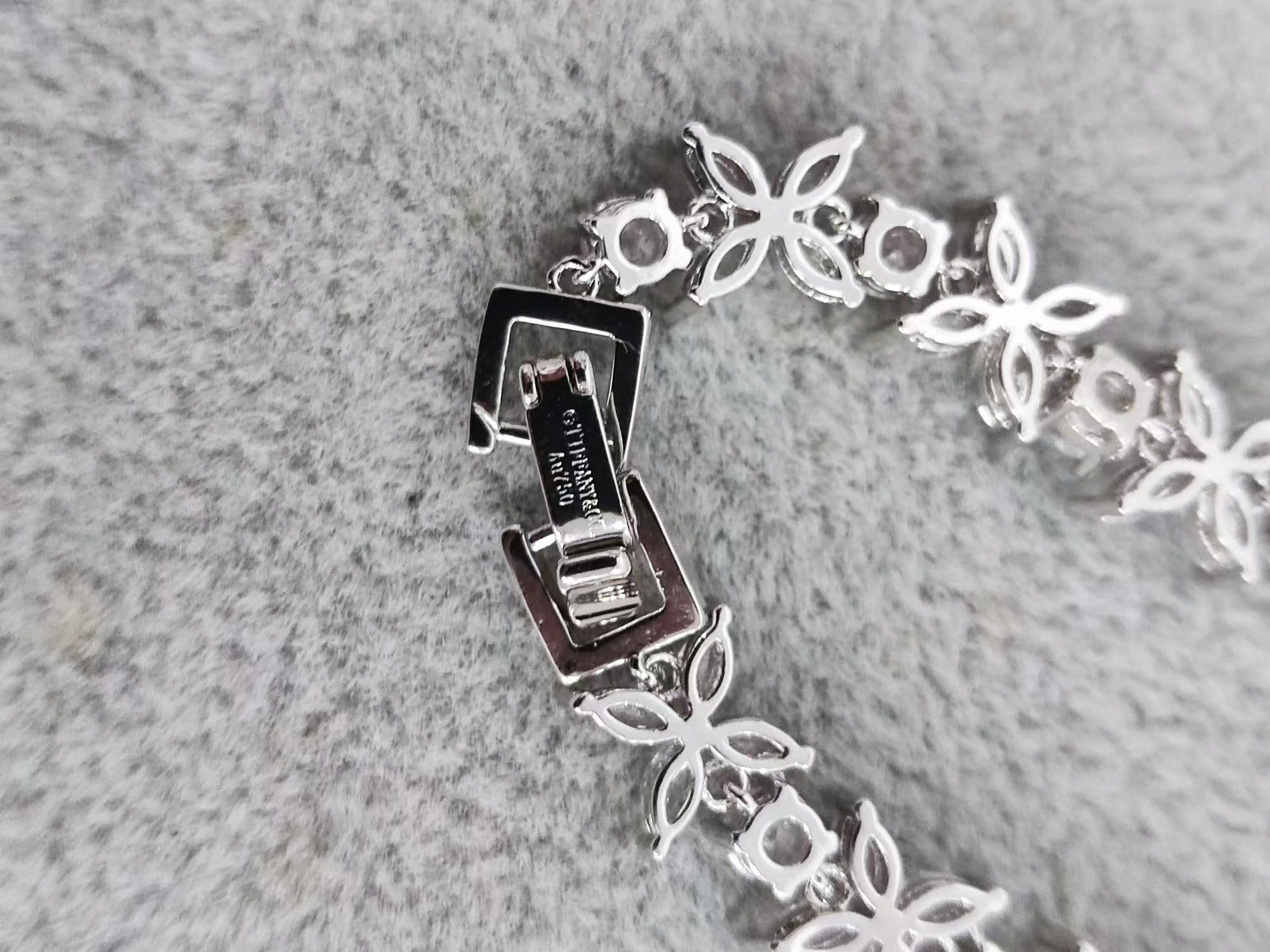 Tiffany Cluster Tennis Bracelet in Platinum with Diamonds - Best Replica Jewelry™