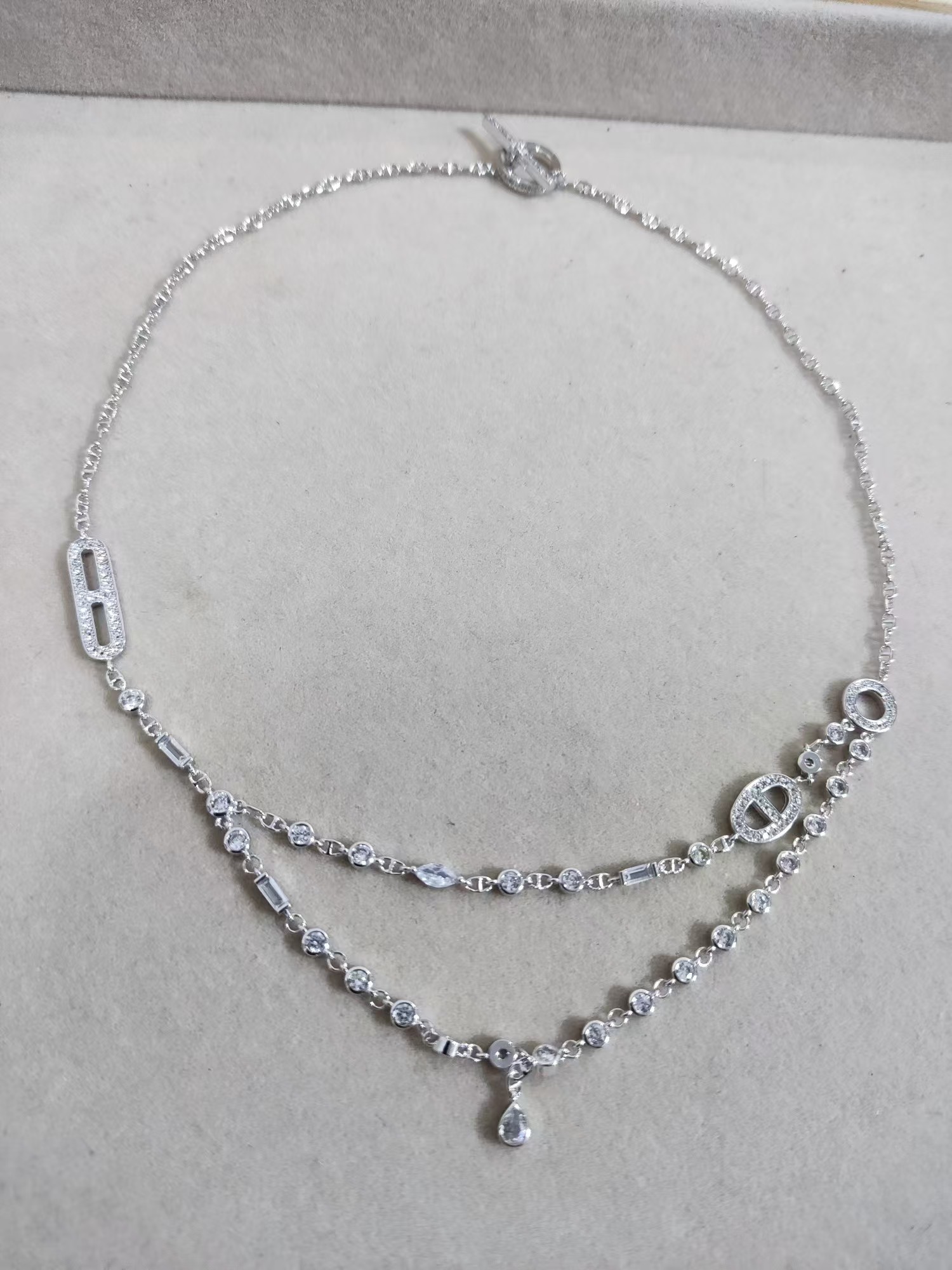 Hermes Pig Nose Teardrop Diamond Pendant Necklace - Best Replica Jewelry™