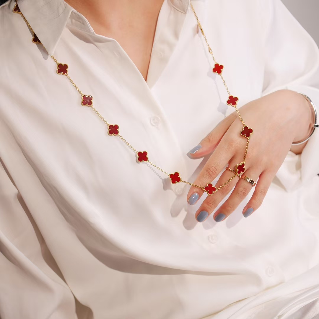 VCA Vintage Alhambra Long Necklace, 20 Motifs - Best Replica Jewelry™