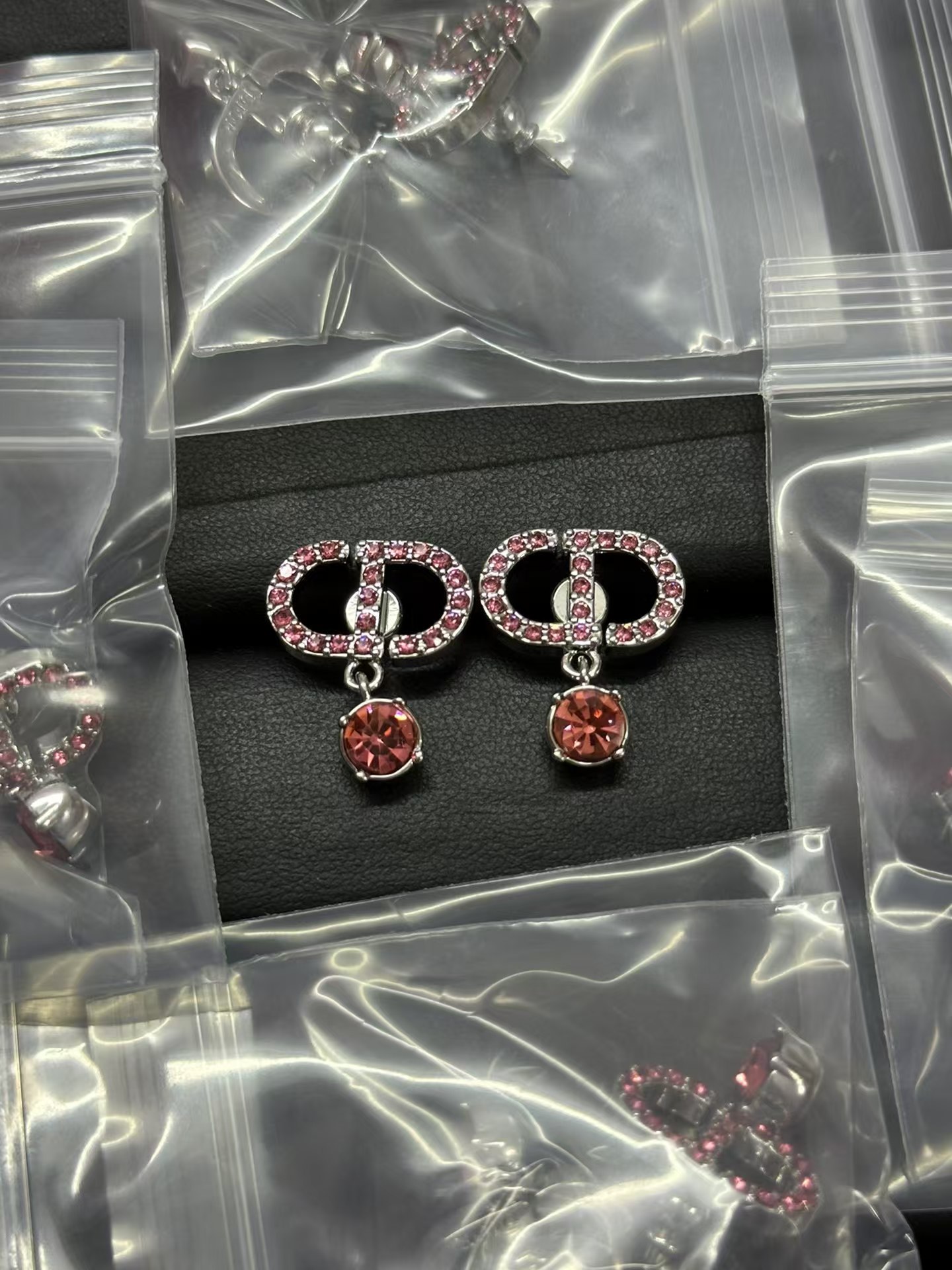 Dior Diamond Paved CD Stud Earrings - Best Replica Jewelry™