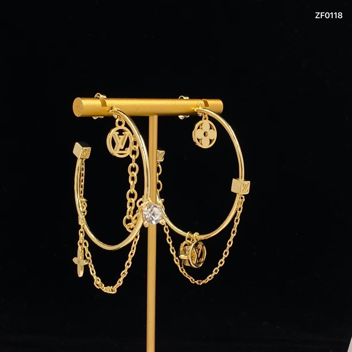 Louis Vuitton Large C Hoop Earrings - Best Replica Jewelry™