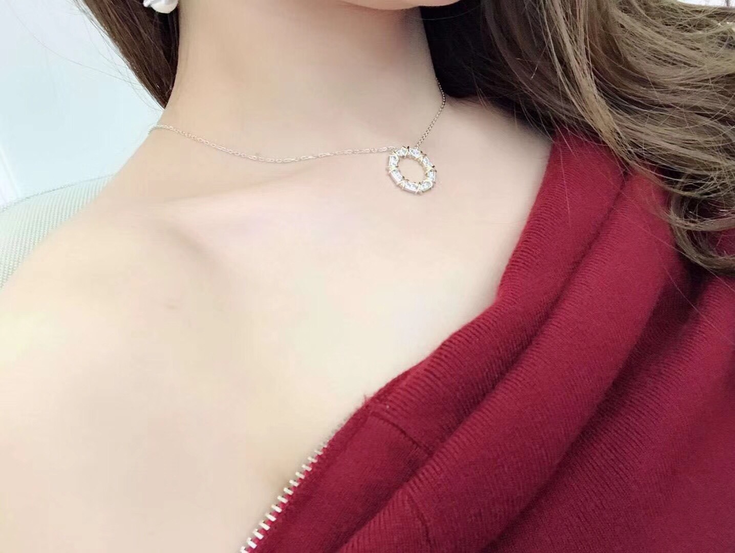 Tiffany Mixed Metal Color Cross Round Pendant Necklace - Best Replica Jewelry™