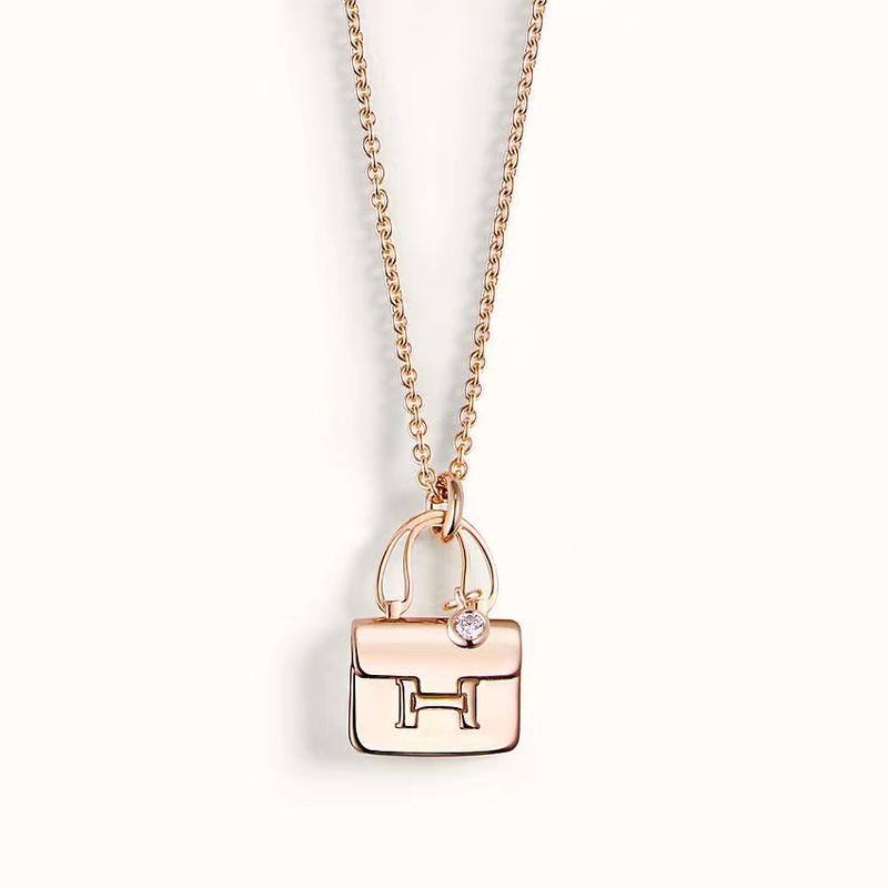 Hermes Plain Surface Bag Pendant Necklace - Best Replica Jewelry™