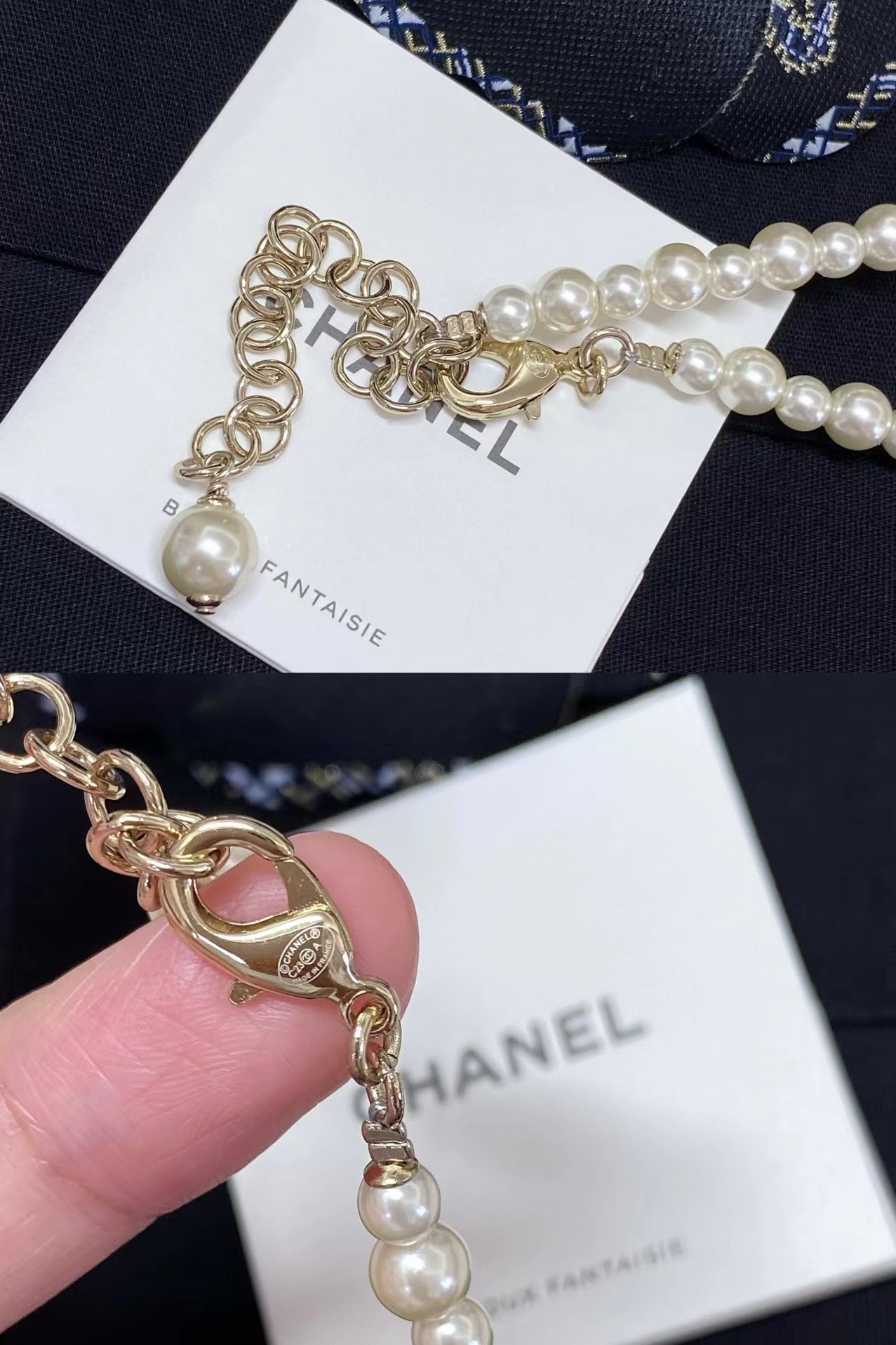 Chanel Star Double C Pendant Pearl Necklace - Best Replica Jewelry™