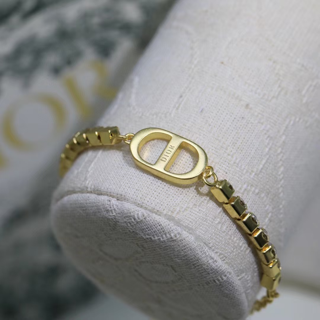 Dior Rhinestone CD Bracelet - Best Replica Jewelry™