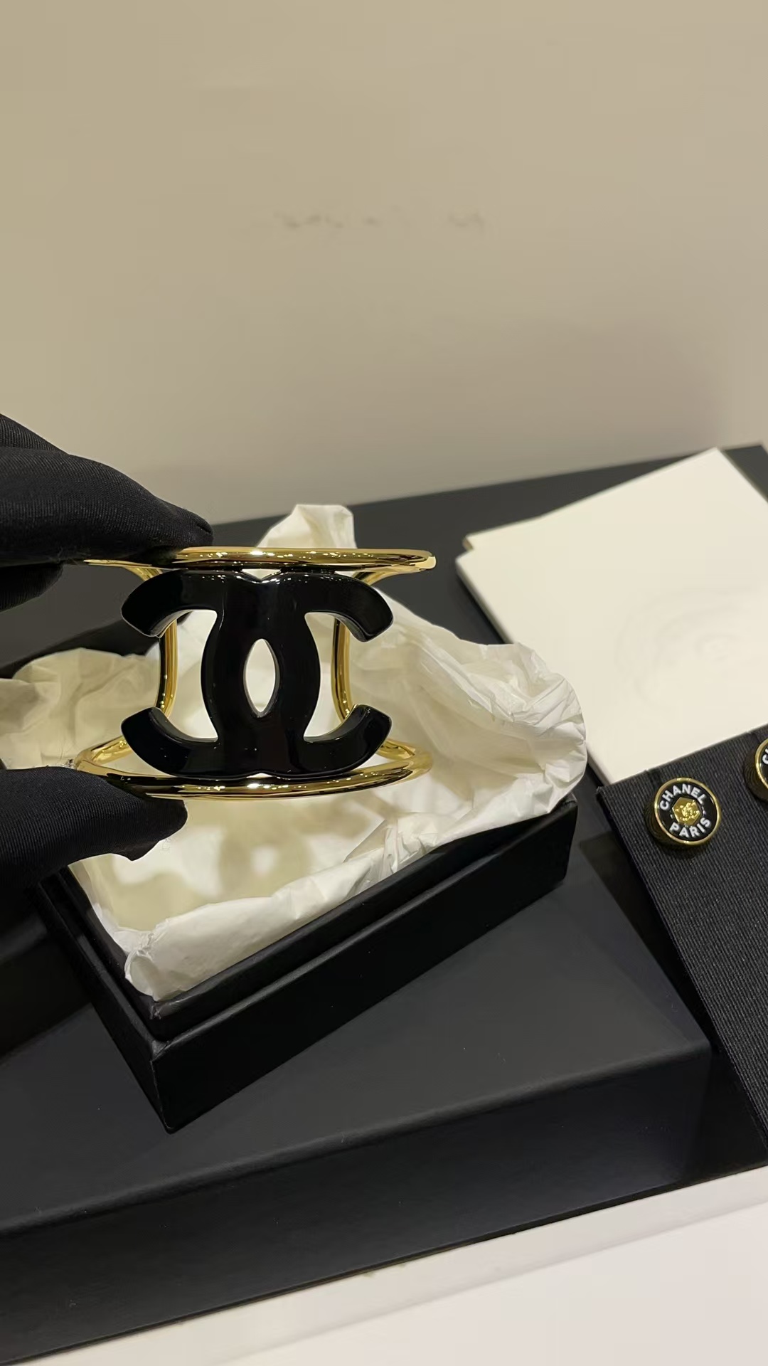 Chanel Open Cuff Funky Exaggerated Geometric Bangle Bracelet - Best Replica Jewelry™