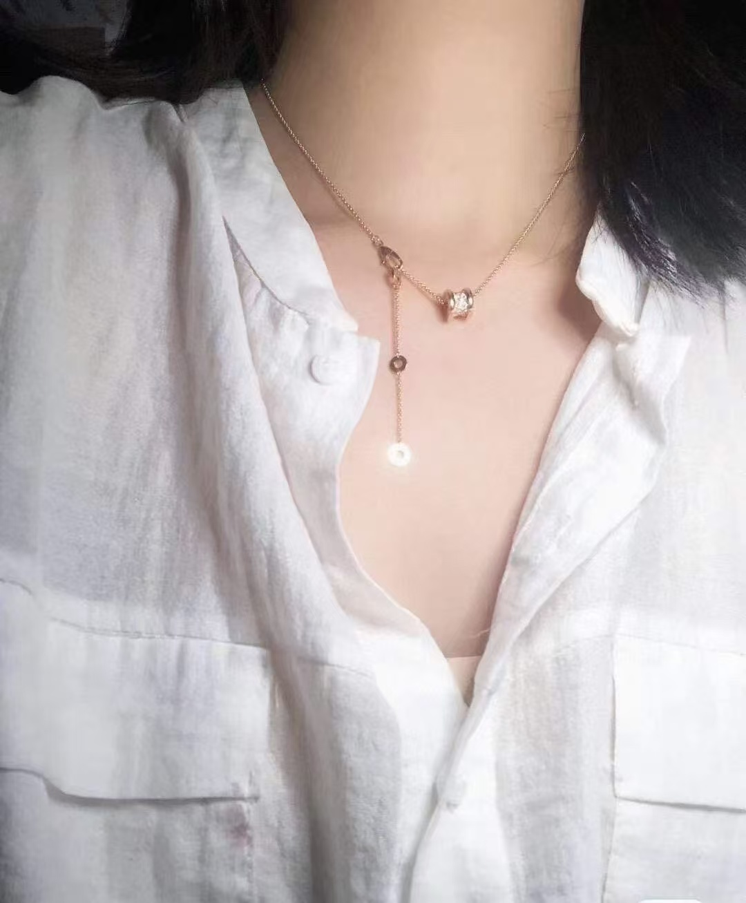 Bvlgari B.zero1 Necklace - Full Diamond - Best Replica Jewelry™