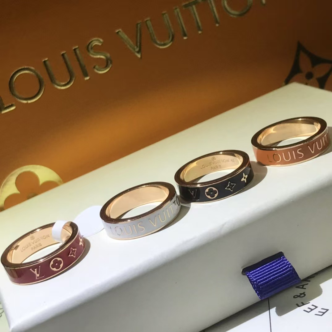 Louis Vuitton Enamel Pattern Ring - Best Replica Jewelry™