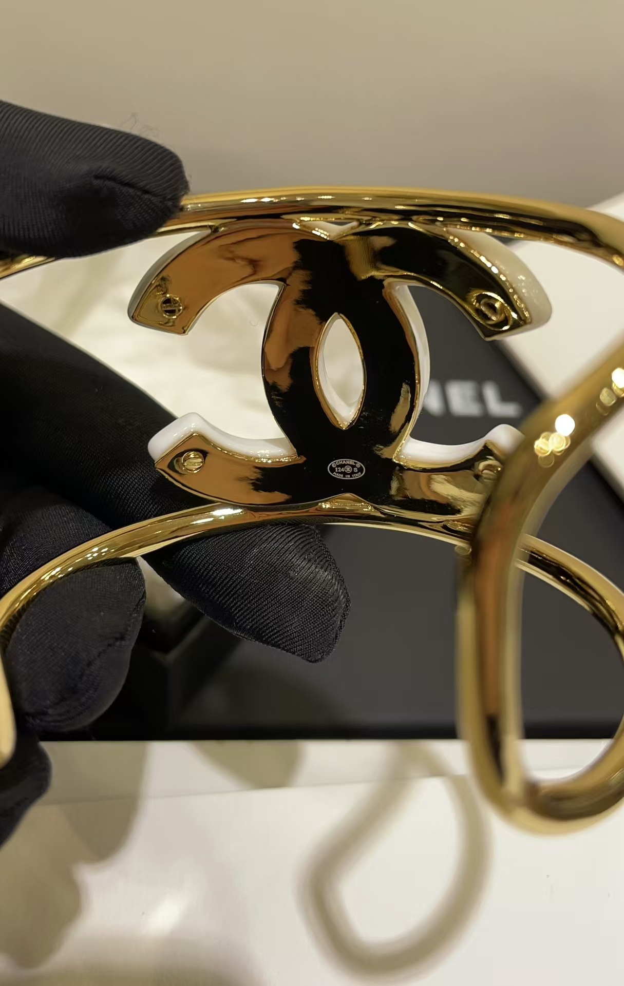 Chanel Open Cuff Funky Exaggerated Geometric Bangle Bracelet - Best Replica Jewelry™