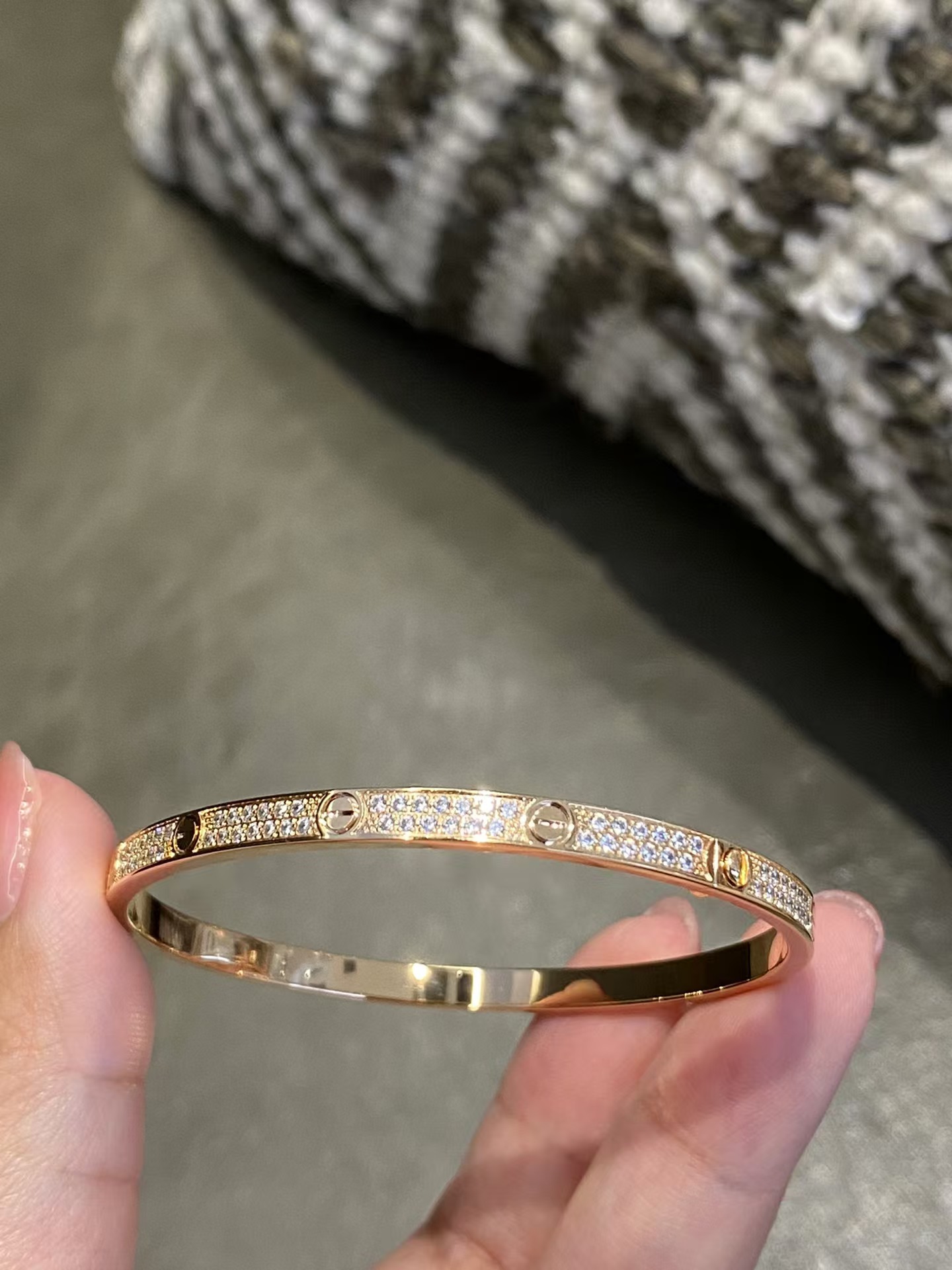 Cartier Diamond Paved LOVE Bracelet Bangle - Best Replica Jewelry™