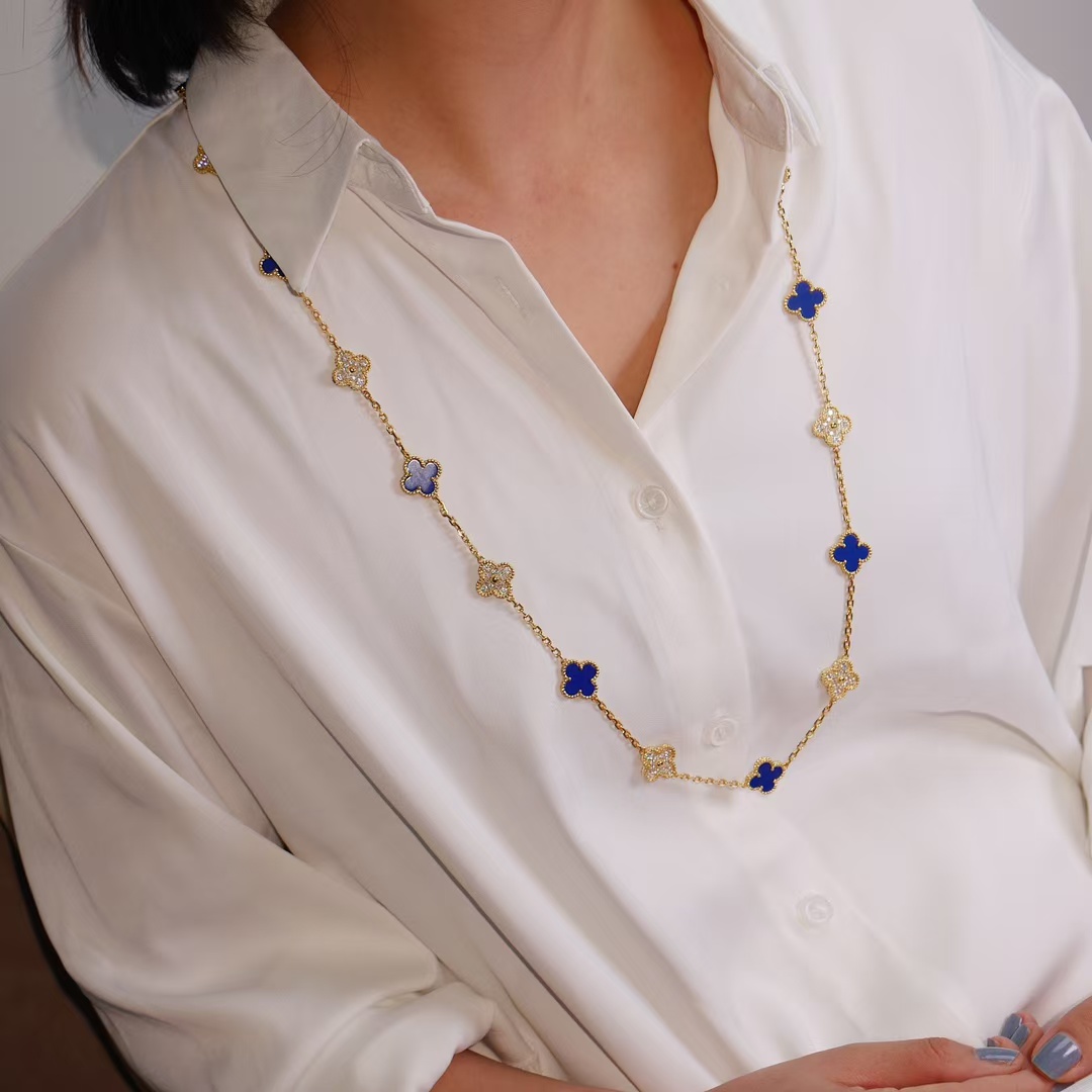 VCA Vintage Alhambra Long Necklace, 20 Motifs - Best Replica Jewelry™