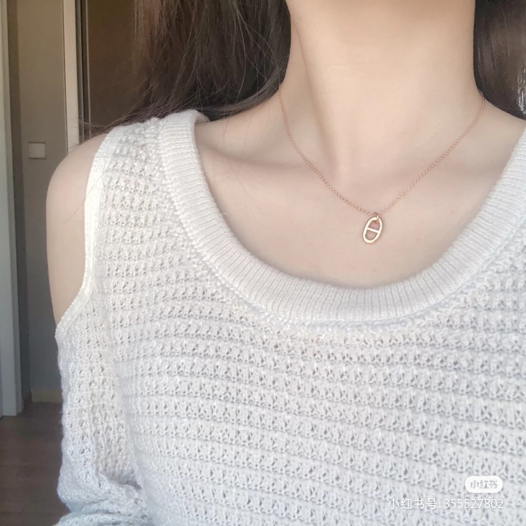 Hermes Pig Nose Pendant Necklace - No Diamond - Best Replica Jewelry™