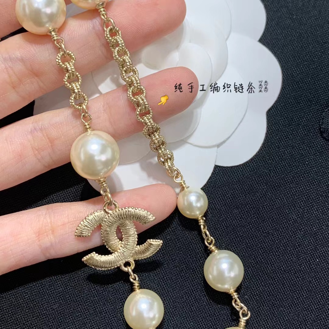 Chanel Double C  Pearl Choker Necklace - Best Replica Jewelry™
