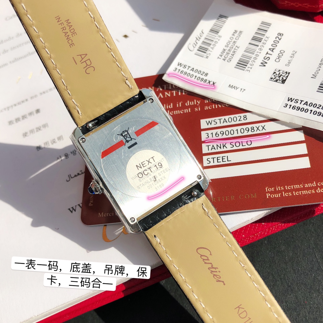 Cartier Classic Tank Series Calf Leather Strap Women Watch - Best Replica Jewelry™