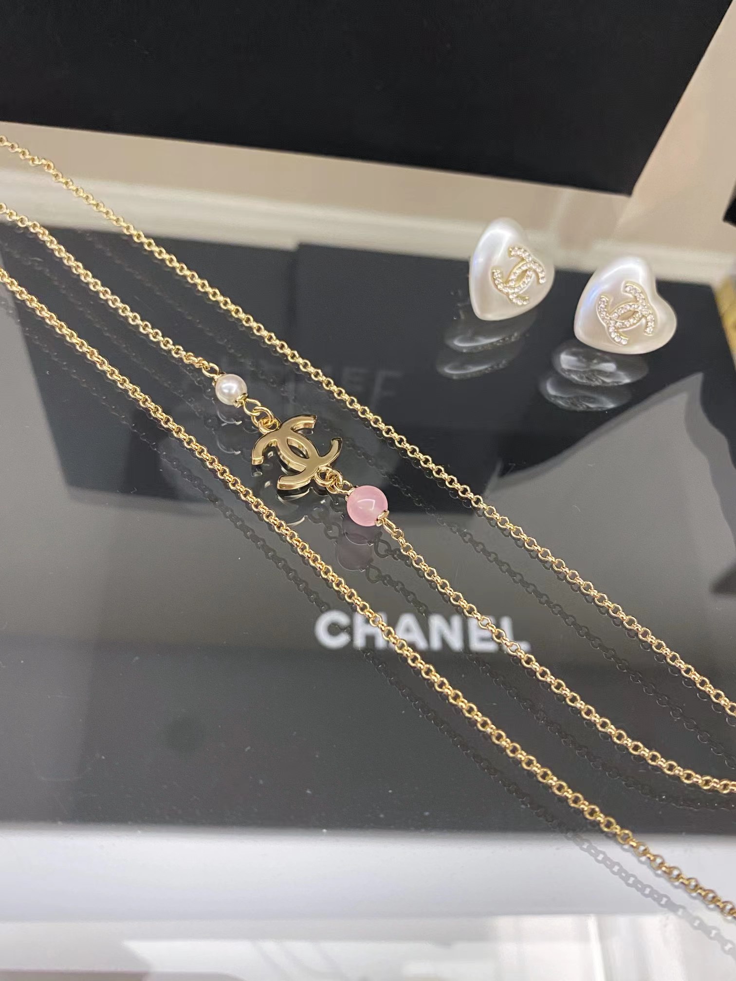 Chanel Pearl Love Heart Pendant Necklace - Best Replica Jewelry™
