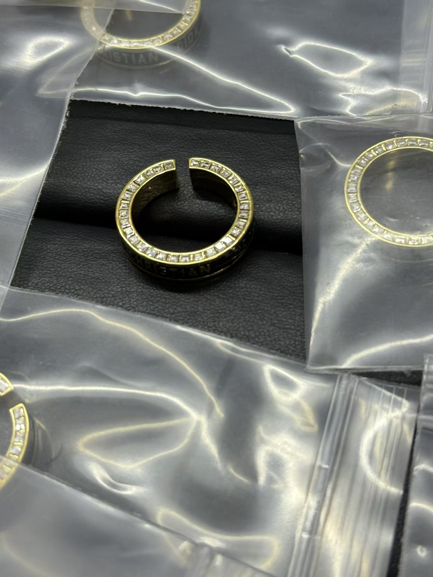 Black Enamel CHRISTIAN DIOR Ring - Best Replica Jewelry™