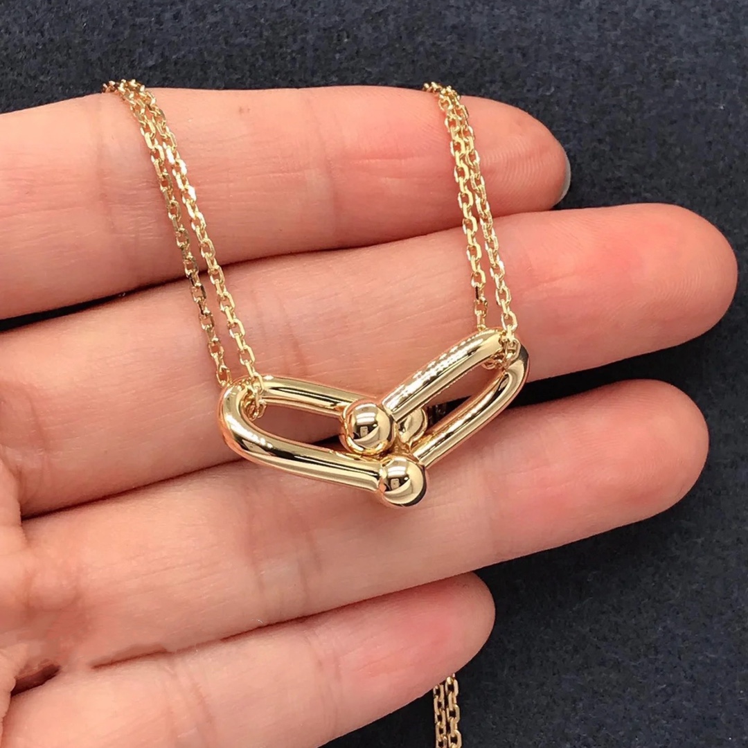 Tiffany Double Horseshoe Clasp Pendant Necklace - Best Replica Jewelry™