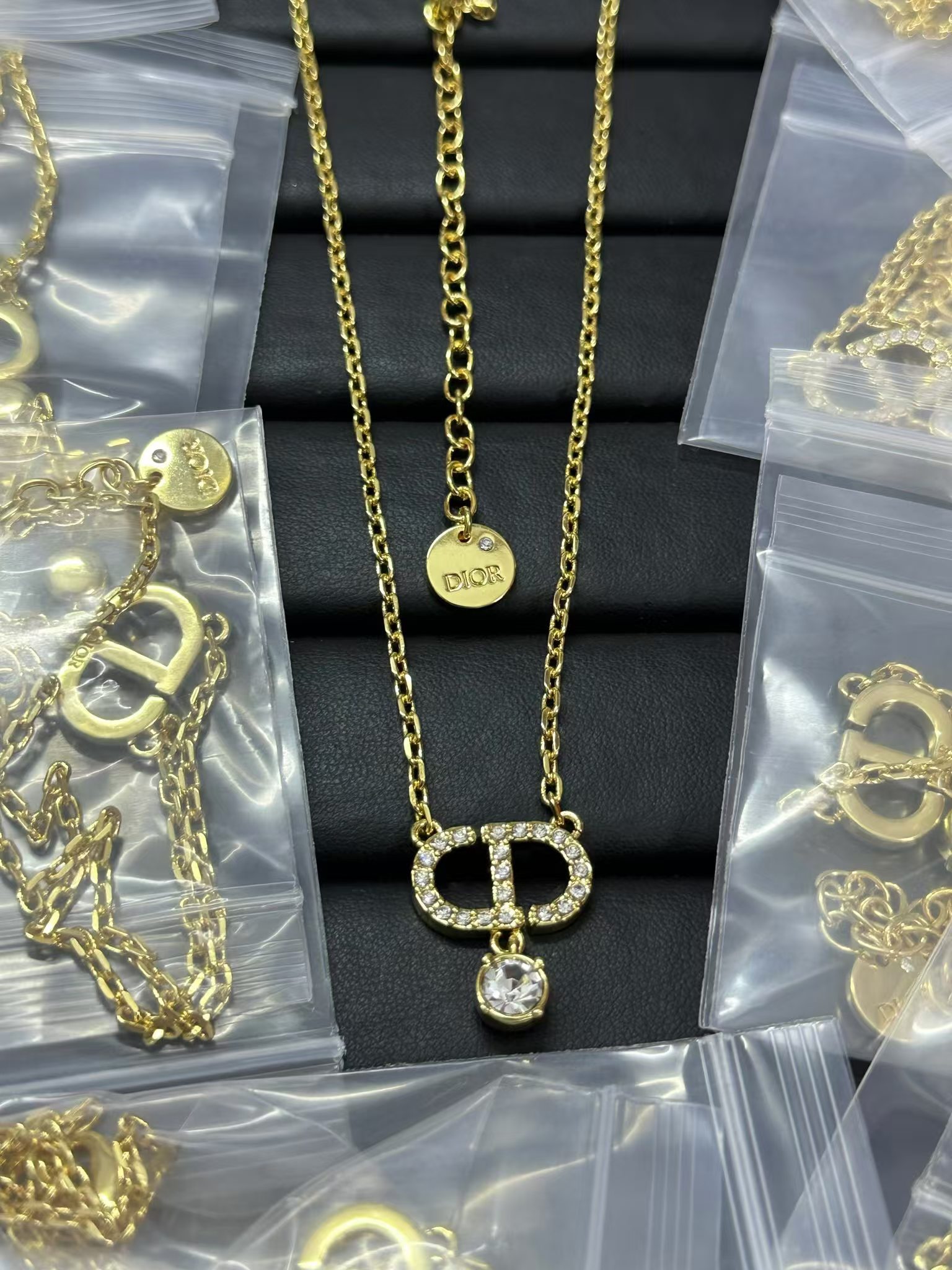 Dior CD Pendant Diamond Drop Necklace - Best Replica Jewelry™