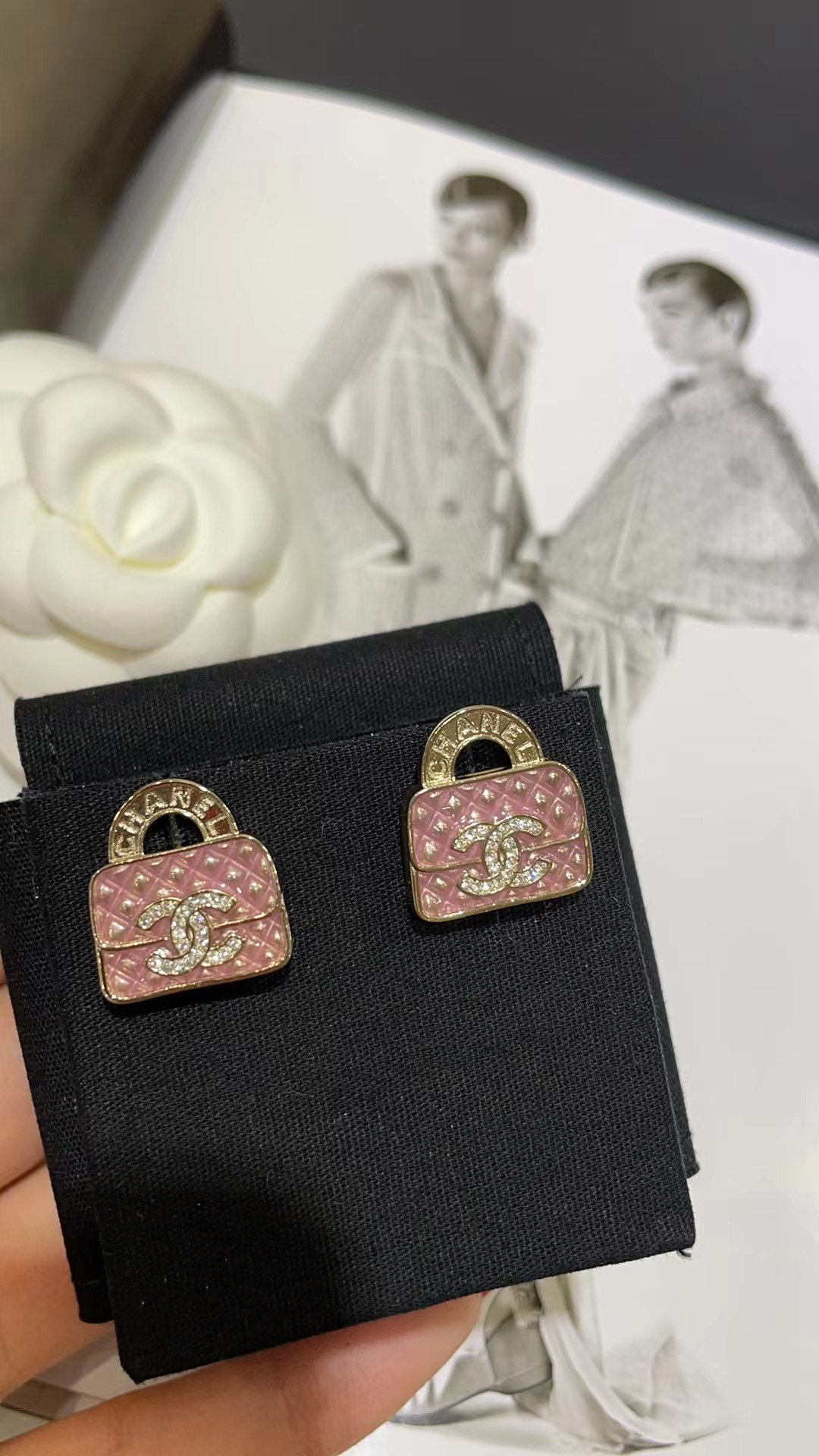 Chanel Pink Bag Earrings - Best Replica Jewelry™