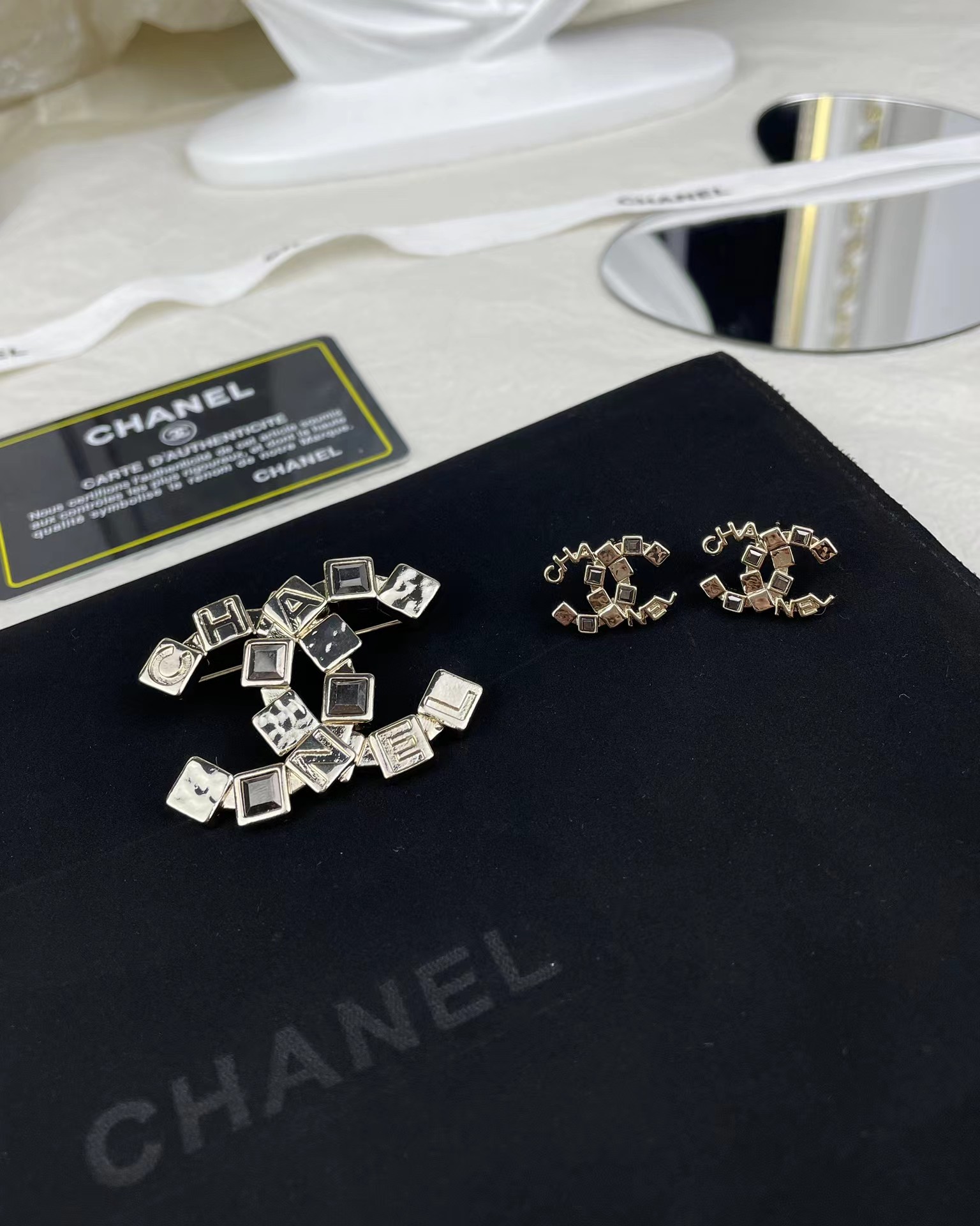 Chanel Letters Double C Earrings - Best Replica Jewelry™