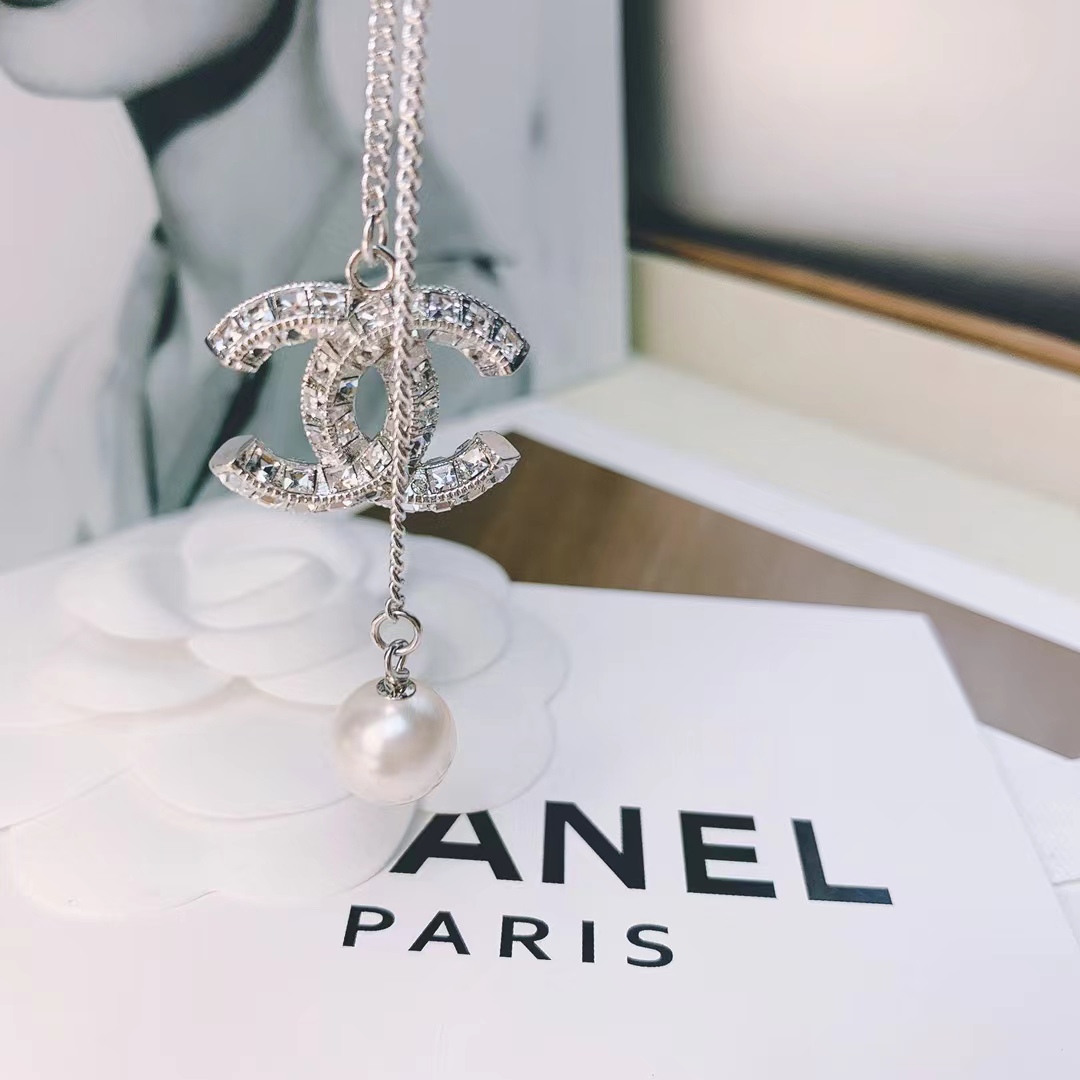 Chanel Silver Color Tassel Pendant Necklace - Best Replica Jewelry™